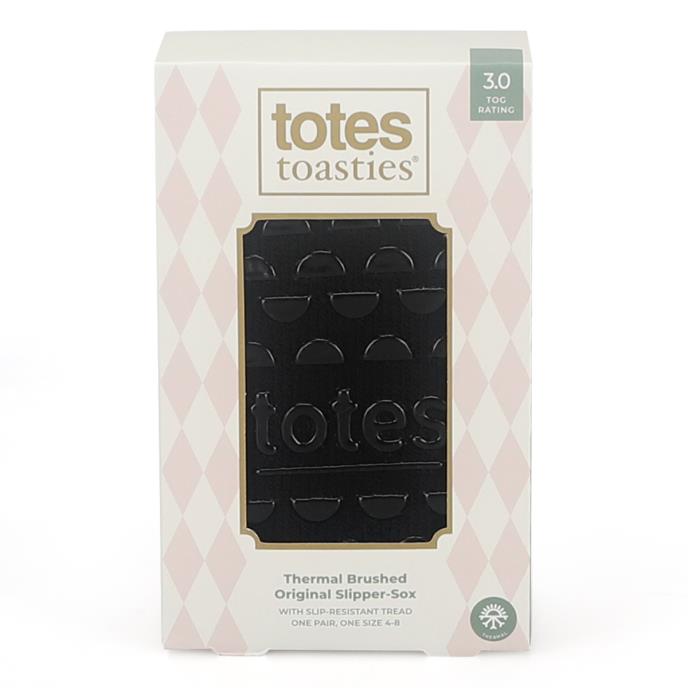 totes toasties® Ladies Thermal Brushed Original Slipper Socks Black Extra Image 5